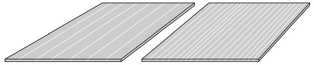 CAD Zeichnung der einschicht platten in horizontal und vertikal 5 mm stark